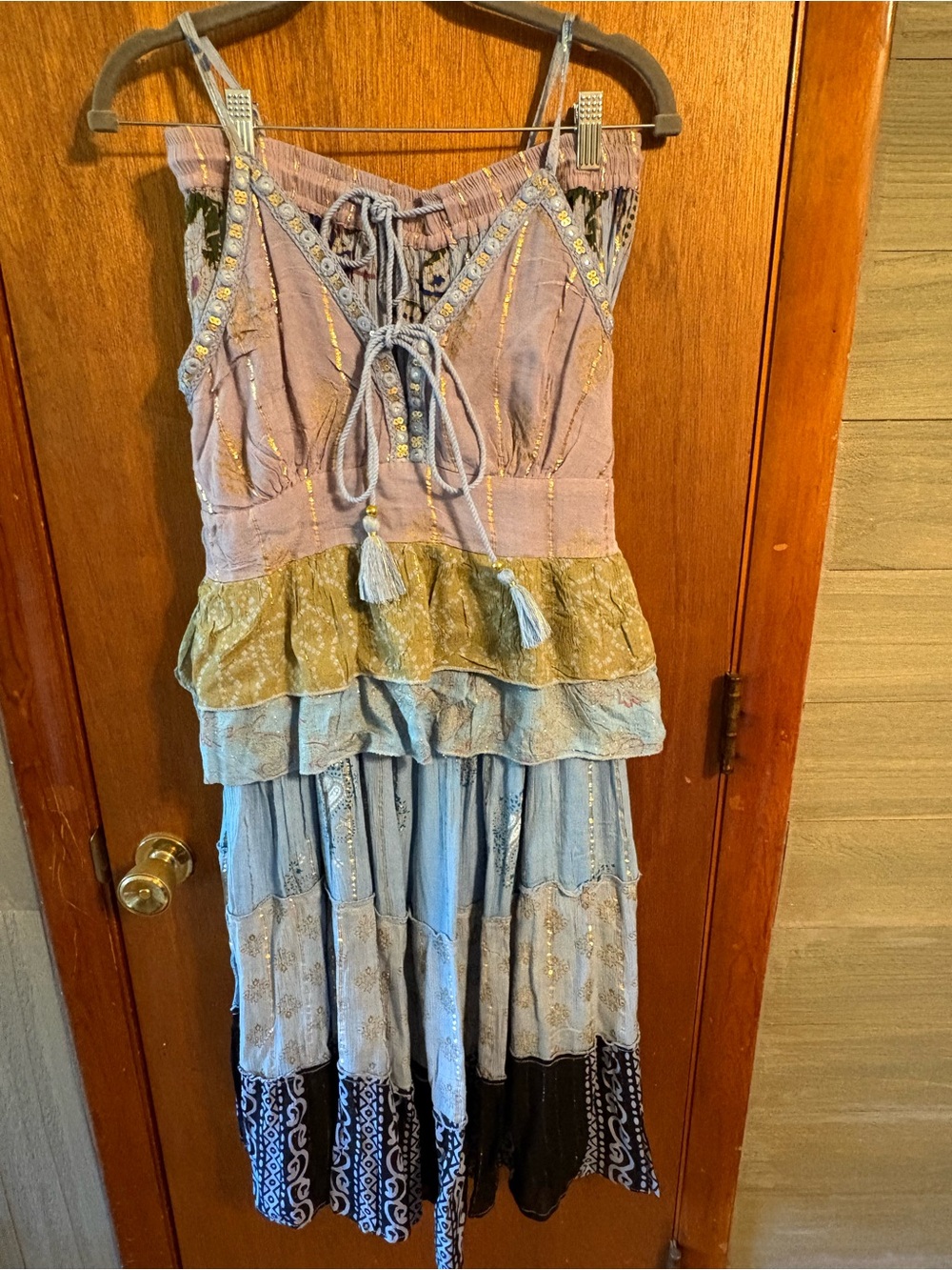 Bohemian Tiered Skirt Set in Lavender, Sage & Sky Blue